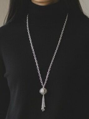 Louis Vuitton Disco Ball Charm keychain made into a Necklace